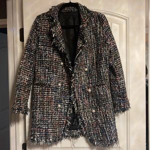 Tweed multi colored coat